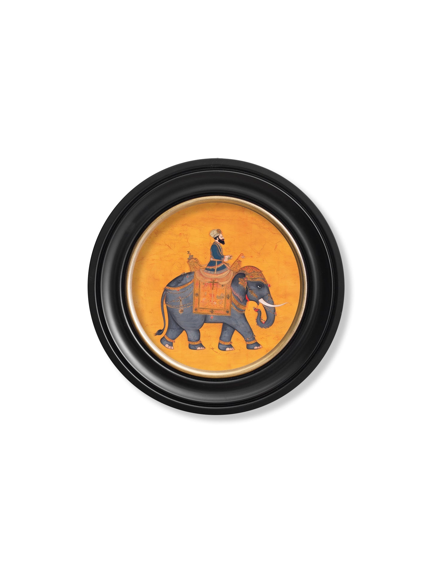 Royal Saffron Mughals – Oxford Round Frame styled view – Leya Buster Interiors