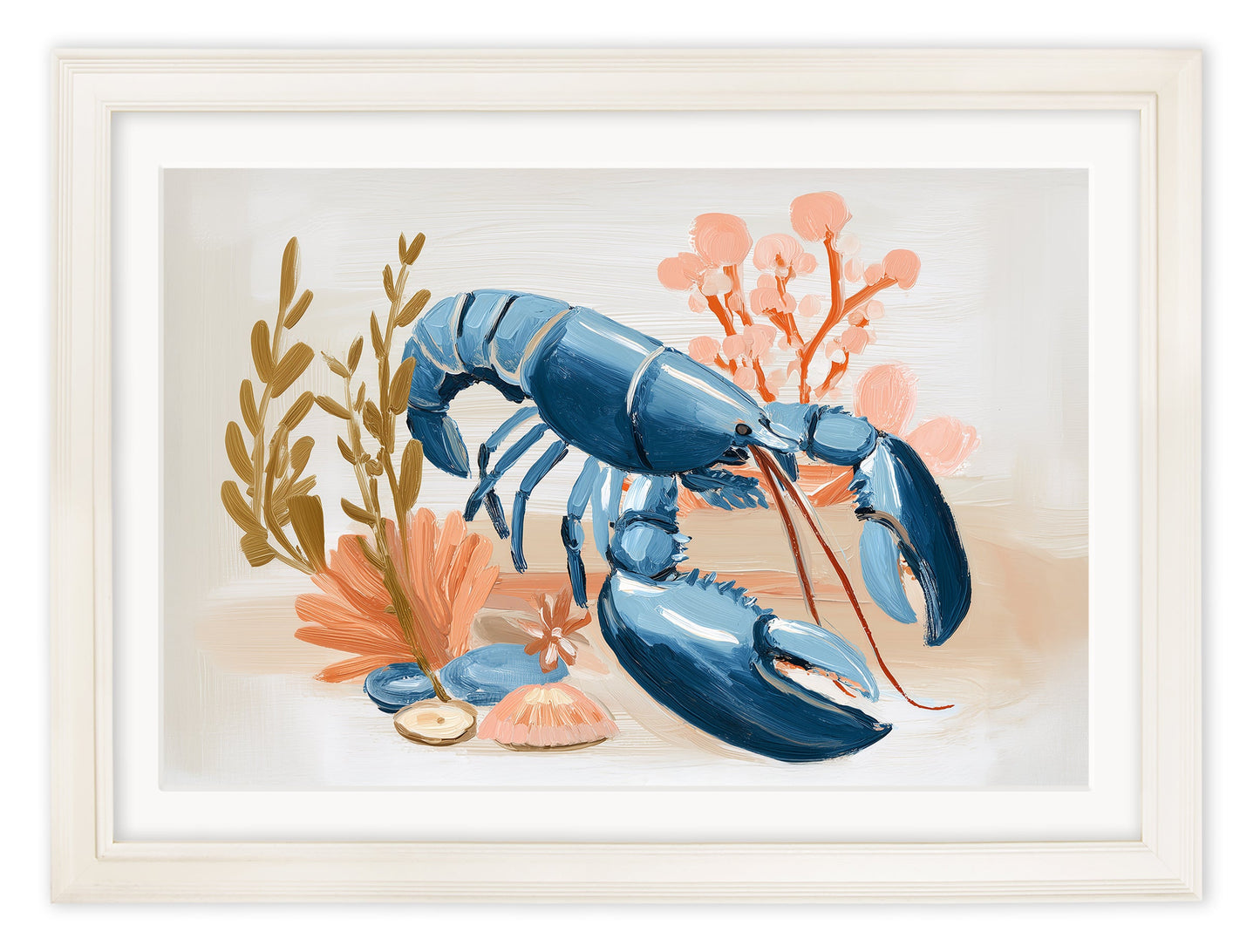 Pastel Shoreline Lobster & Crab - Cream Hurstwood Frame