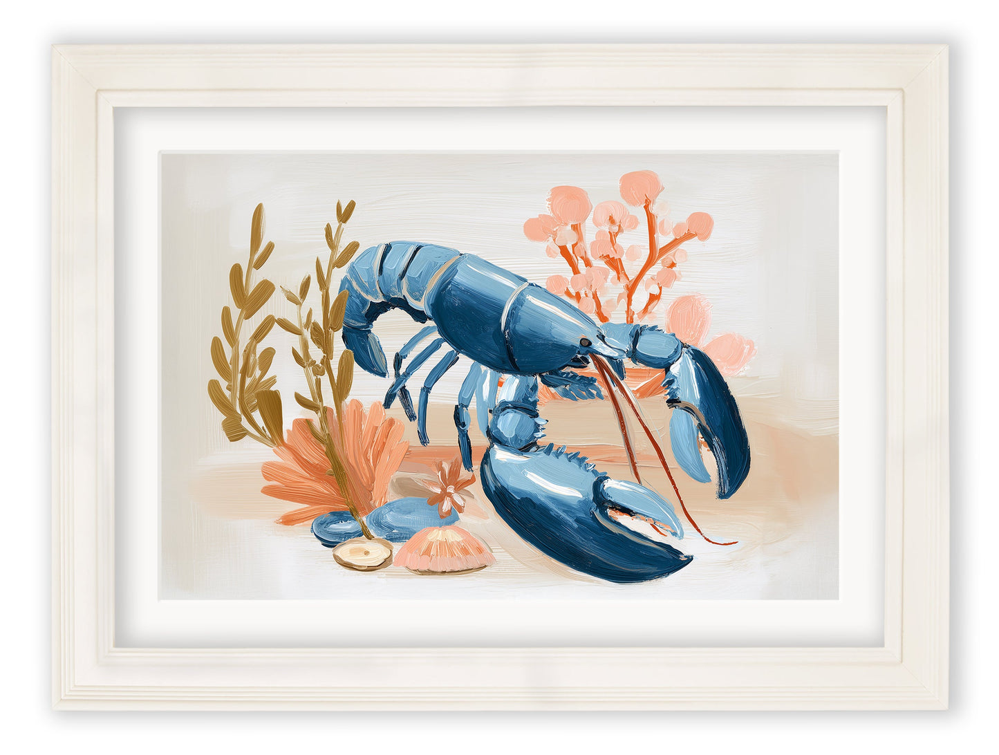 Pastel Shoreline Lobster & Crab - Cream Hurstwood Frame