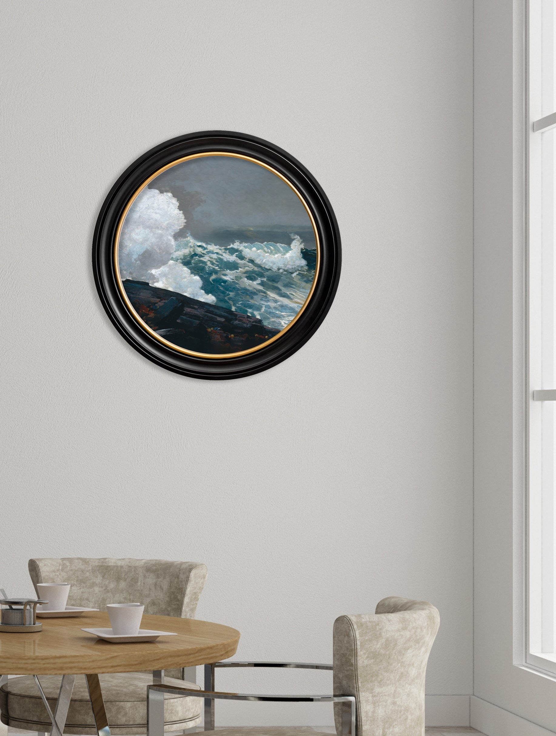 c.1895 Northeaster – Round Frame – framed wall art at Leya Buster Interiors