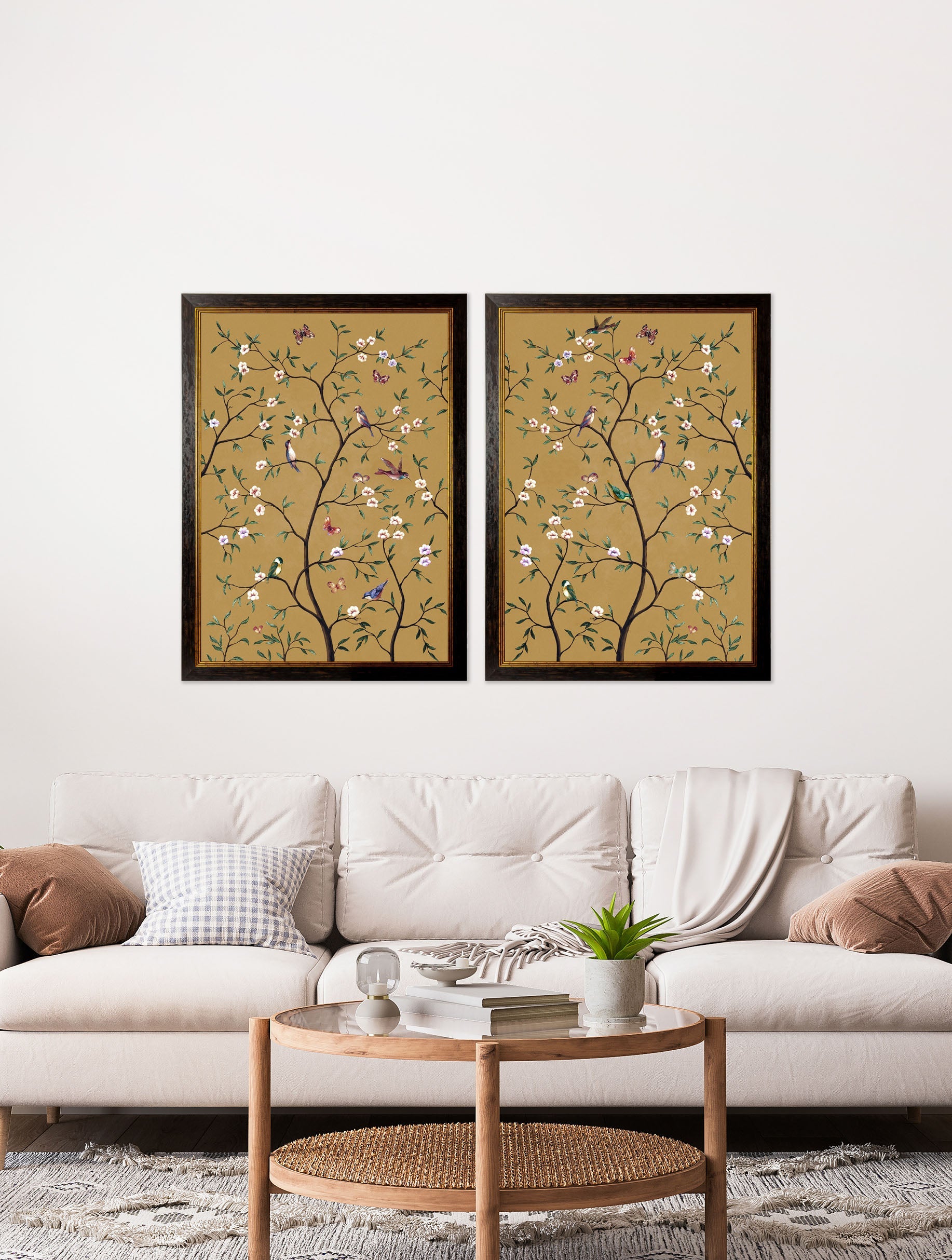 Tree of Life Ochre Set of 2 – framed wall art at Leya Buster Interiors
