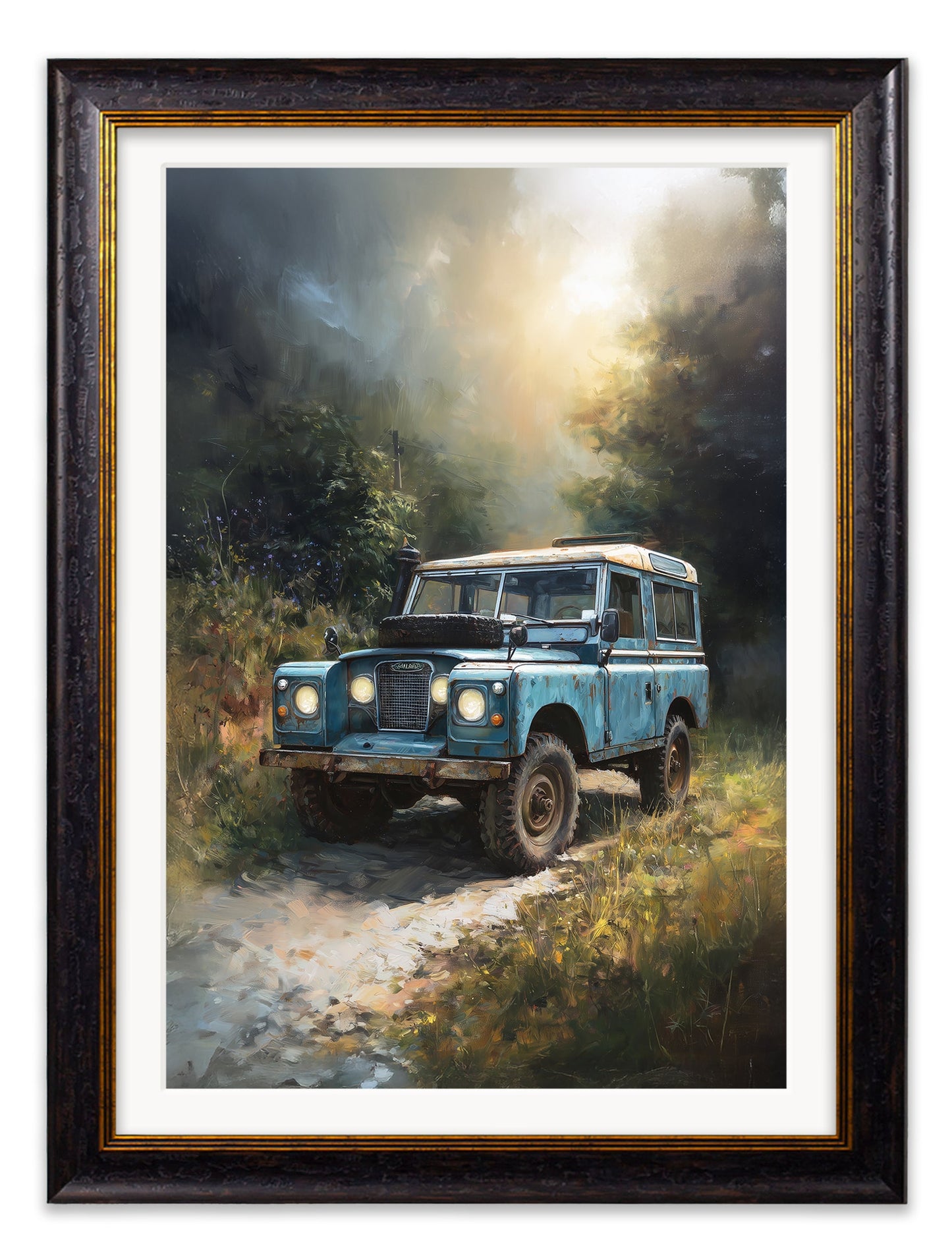 Country Track Defender Blue – Oxford Frame detail – Leya Buster Interiors