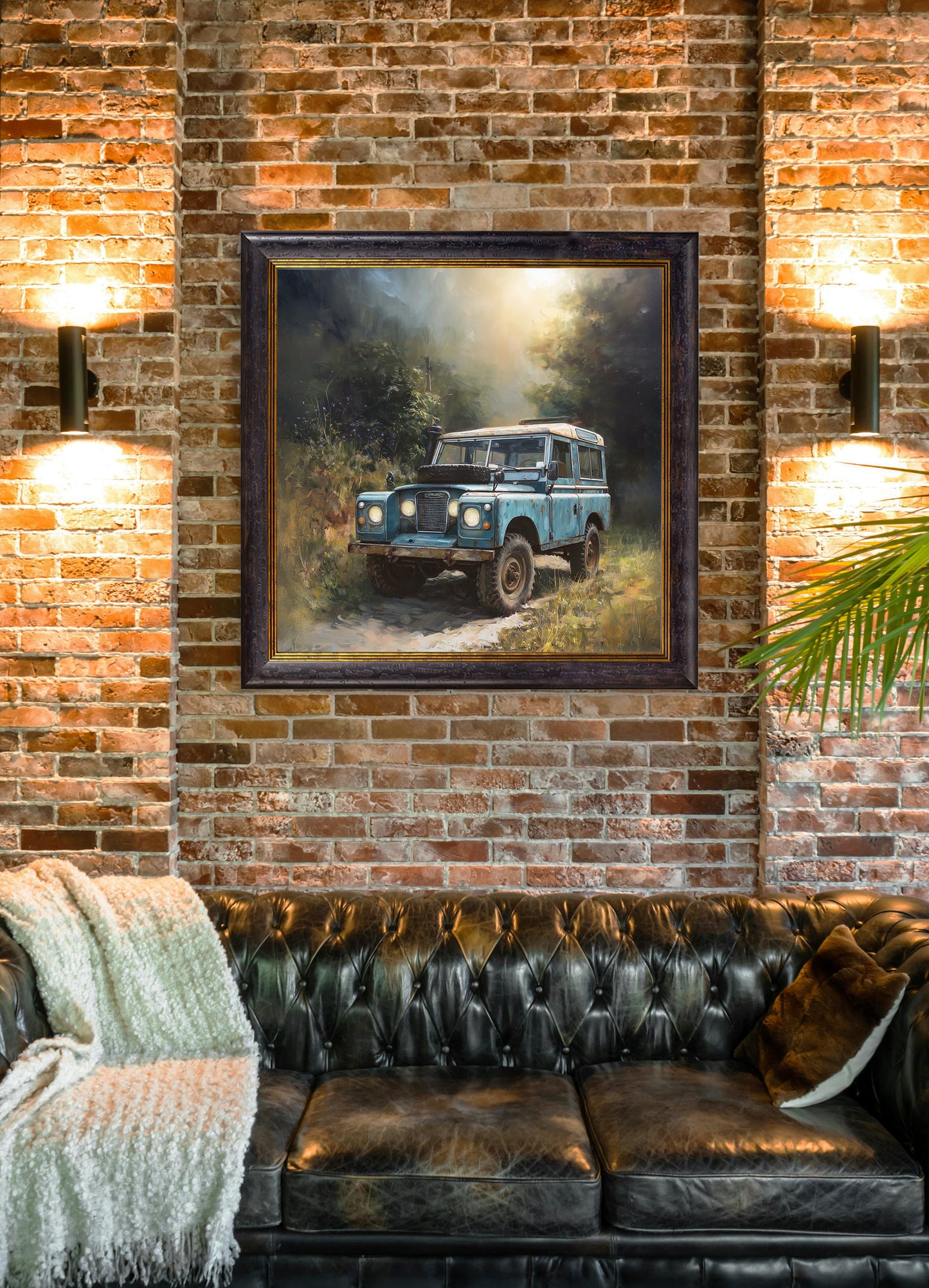 Country Track Defender Blue – Oxford Square Frame – framed wall art at Leya Buster Interiors