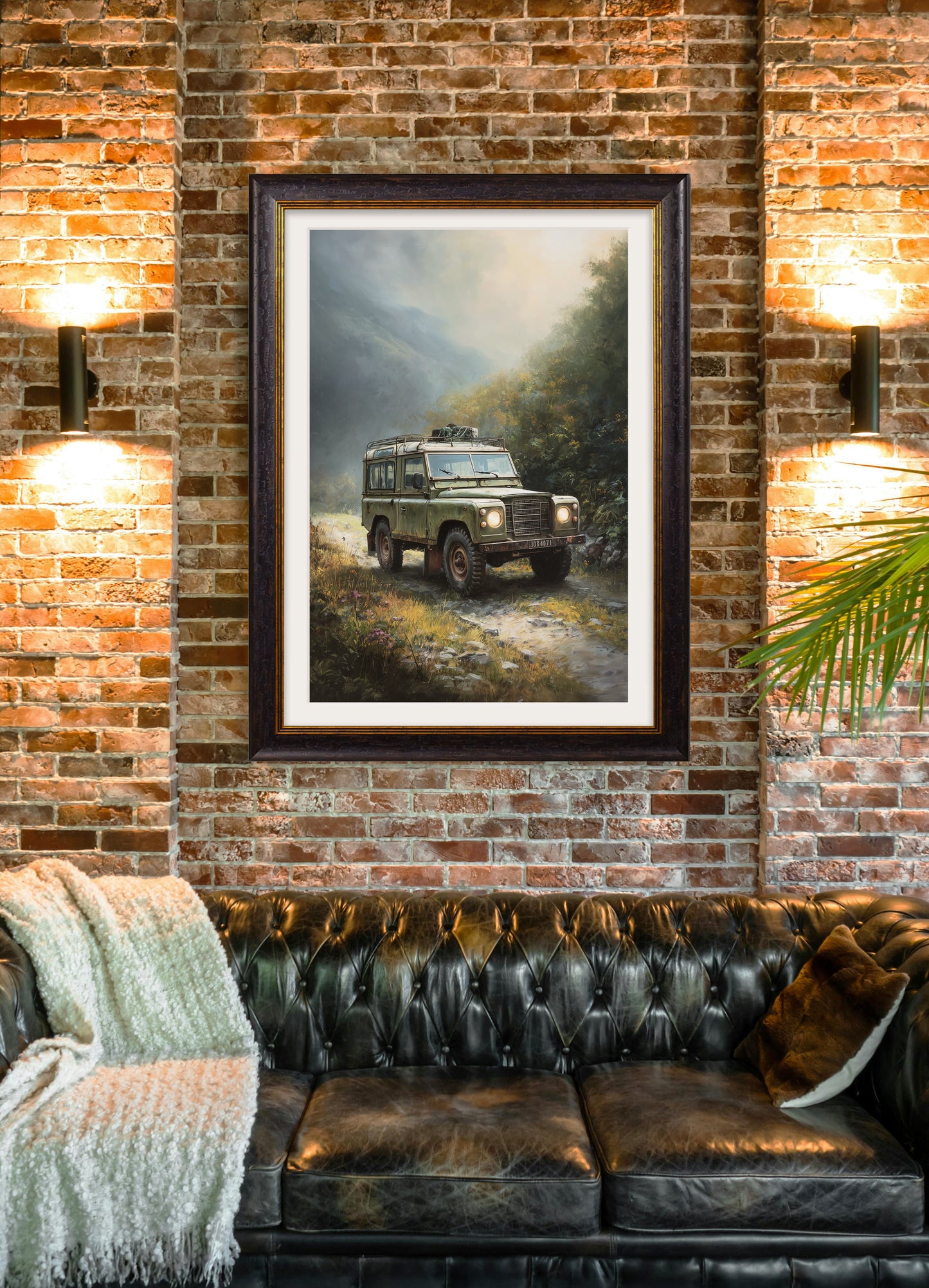 Country Track Defender Green – Oxford Frame – framed wall art at Leya Buster Interiors