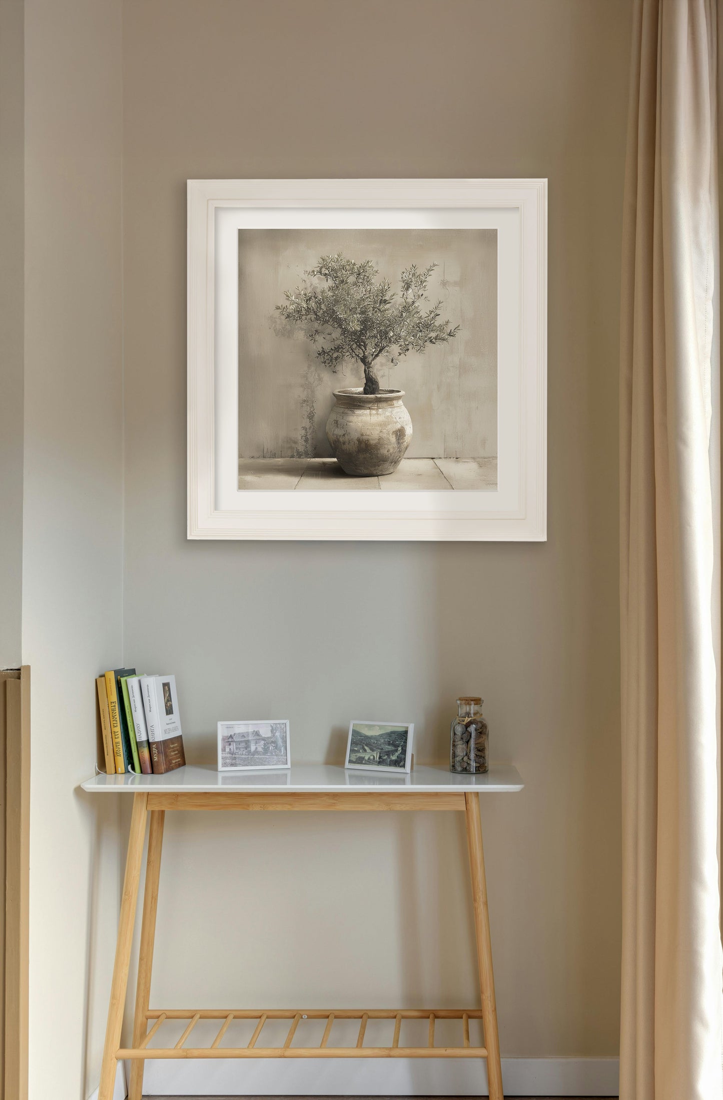 The Olive Tree – Cream Hurstwood Square Frame – framed wall art at Leya Buster Interiors