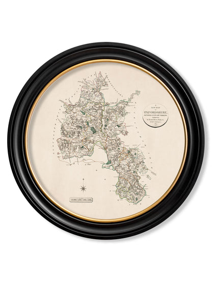 c.1806 County Maps of England – Round styled view – Leya Buster Interiors