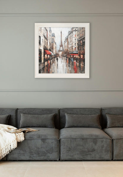 Paris Eiffel Tower – Cream Hurstwood Square Frame – framed wall art at Leya Buster Interiors