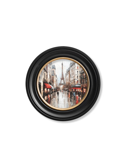 Paris Eiffel Tower – Oxford Round Frame styled view – Leya Buster Interiors