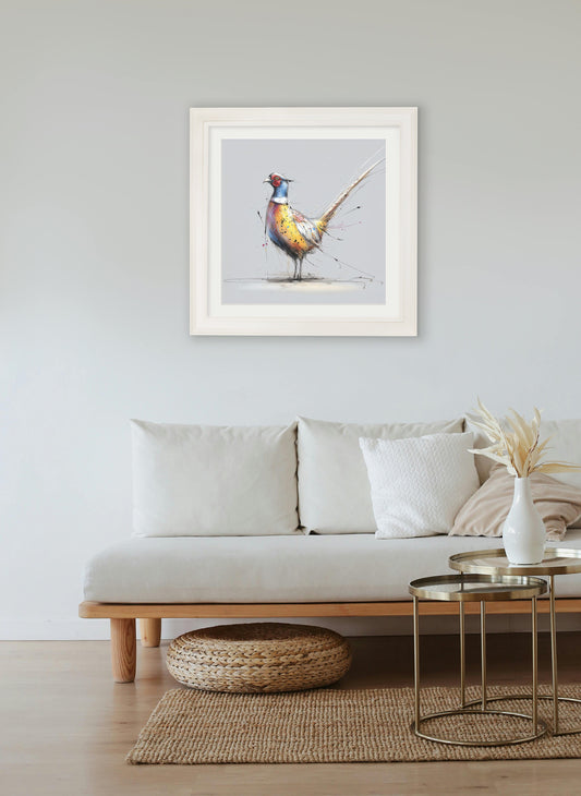 Plump Pheasant Cosy Sketch - Cream Hurstwood Square Frame