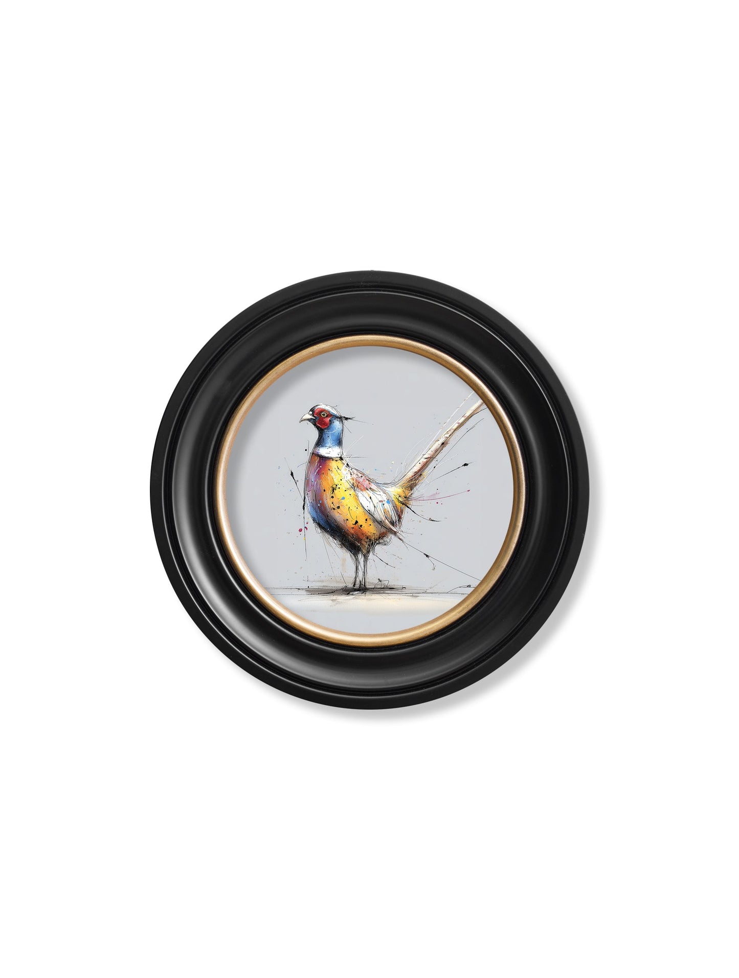 Plump Pheasant Cosy Sketch - Oxford Round Frame