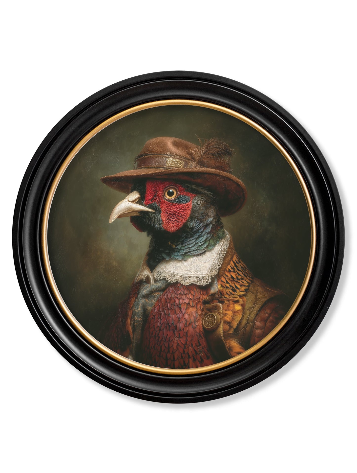 Baron Von Beak - Huntsman Pheasant Oxford Round Frame