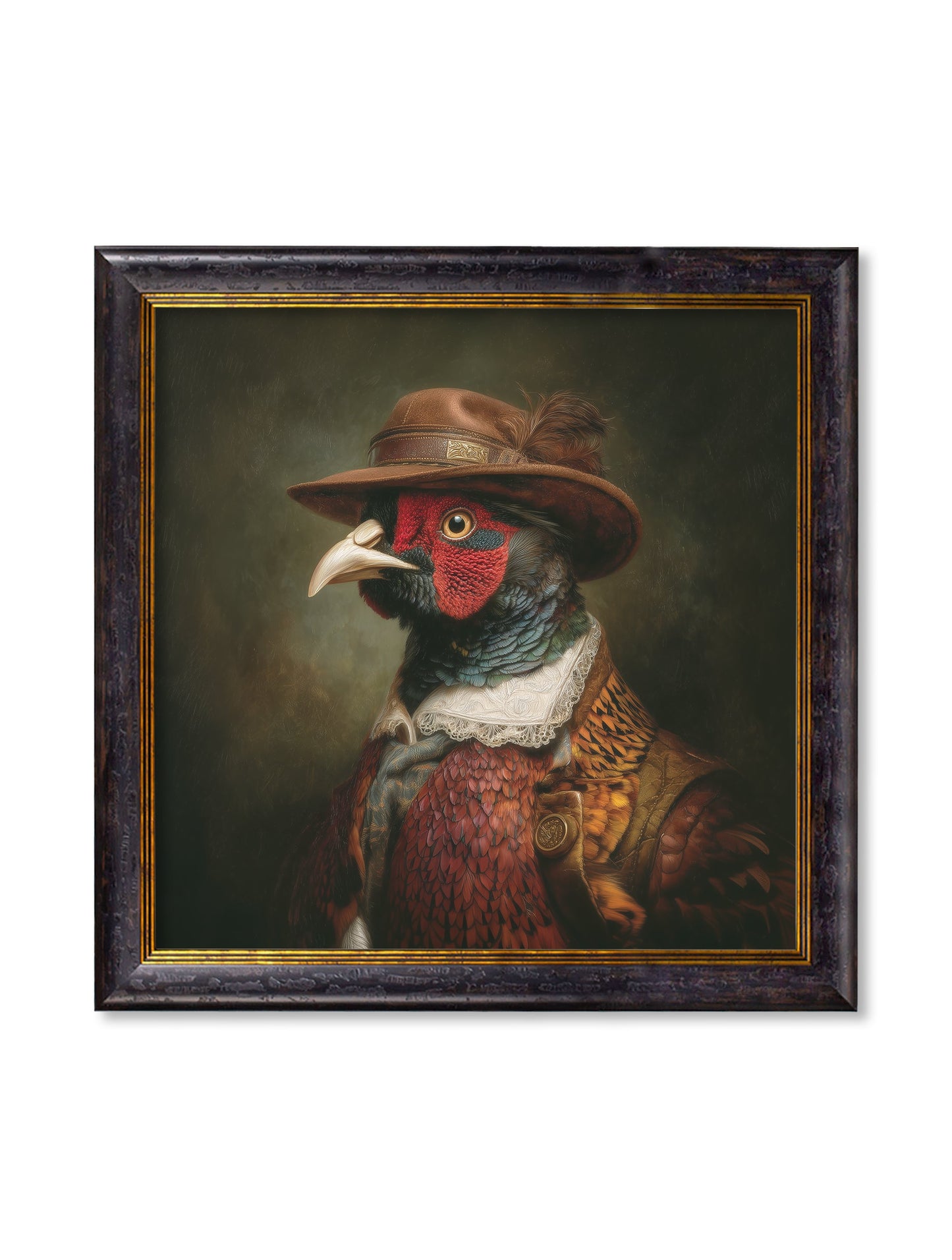 Baron Von Beak – Huntsman Pheasant Oxford Square Frame detail – Leya Buster Interiors