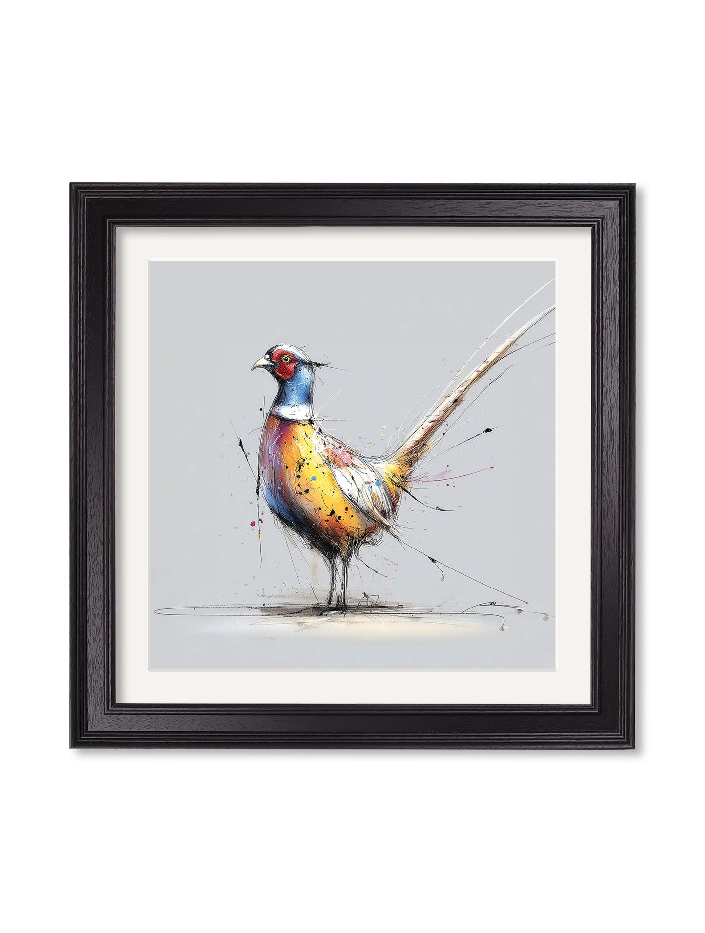 Plump Pheasant Cosy Sketch - Black Hurstwood Square Frame