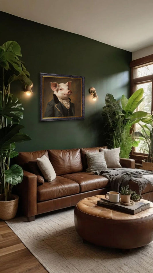 Duke of Truffleton - Gentleman Pig Oxford Square Frame