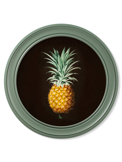 c.1812 Pineapple Study (Black) – Green Round Frame detail – Leya Buster Interiors