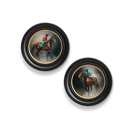 The Irish Racehorses – Oxford Round Frame styled view – Leya Buster Interiors
