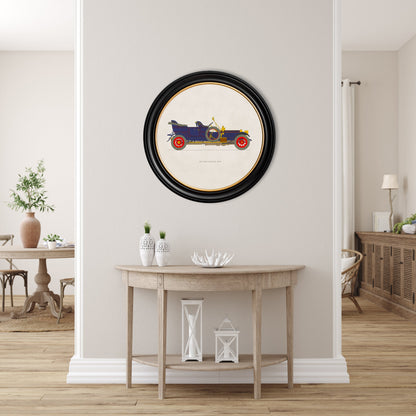 1908 ROLLS – ROYCE 40/50 in Round Frame – framed wall art at Leya Buster Interiors