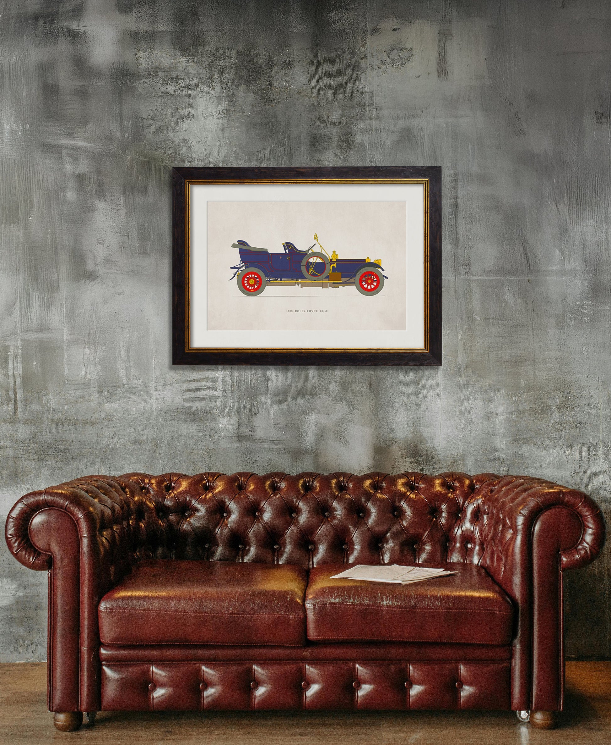 1908 ROLLS – ROYCE 40/50 – framed wall art at Leya Buster Interiors