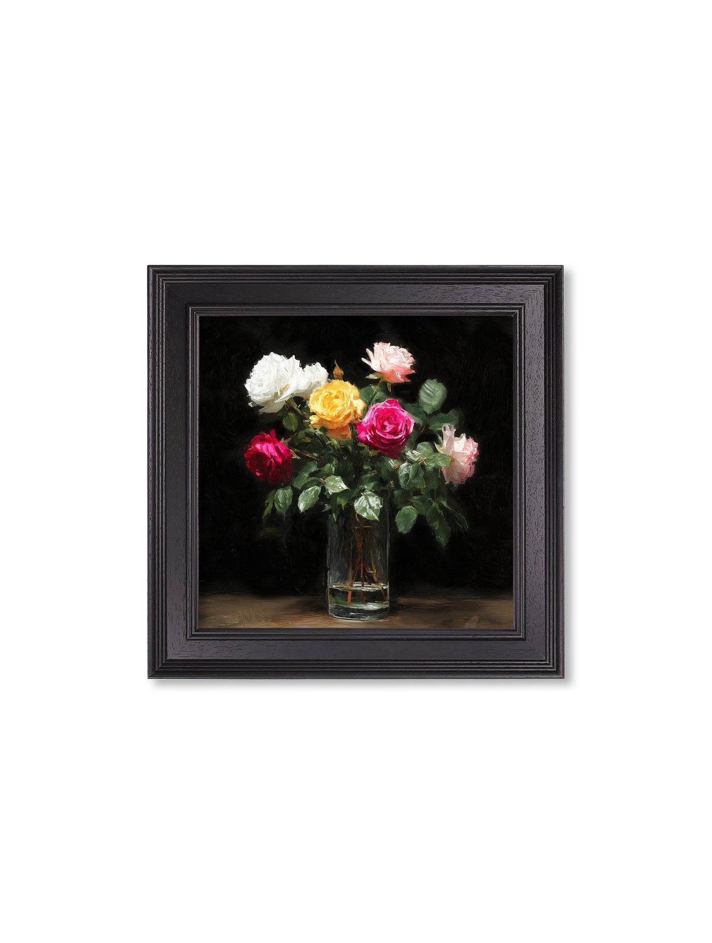 Roses After Dark - Black Hurstwood Square Frame