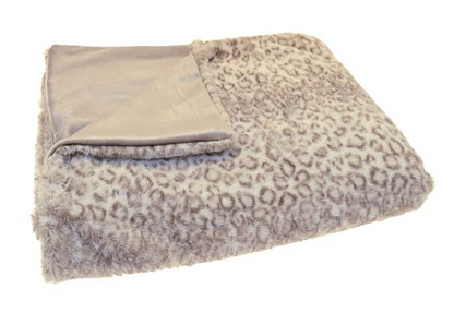 Snow Leopard Faux Fur Throw