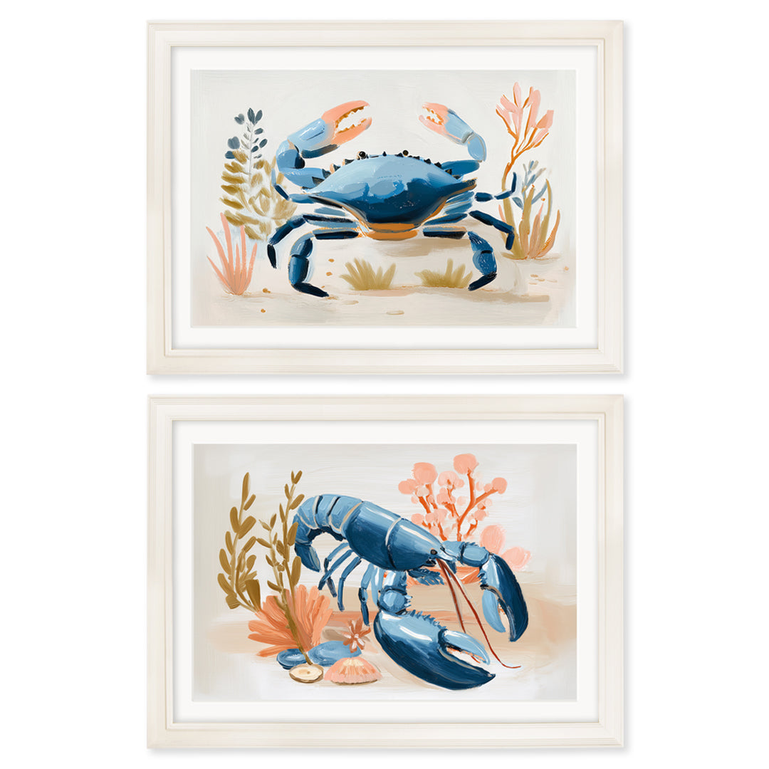 Pastel Shoreline Lobster & Crab - Cream Hurstwood Frame