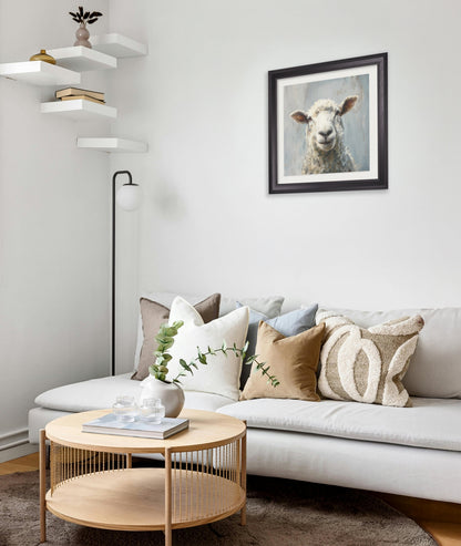 The Jolly Sheep – Black Hurstwood Square Frame – framed wall art at Leya Buster Interiors