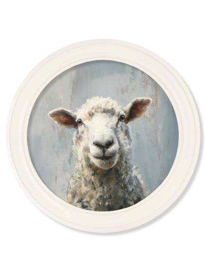 The Jolly Sheep – Oxford Strong White Round Frame detail – Leya Buster Interiors
