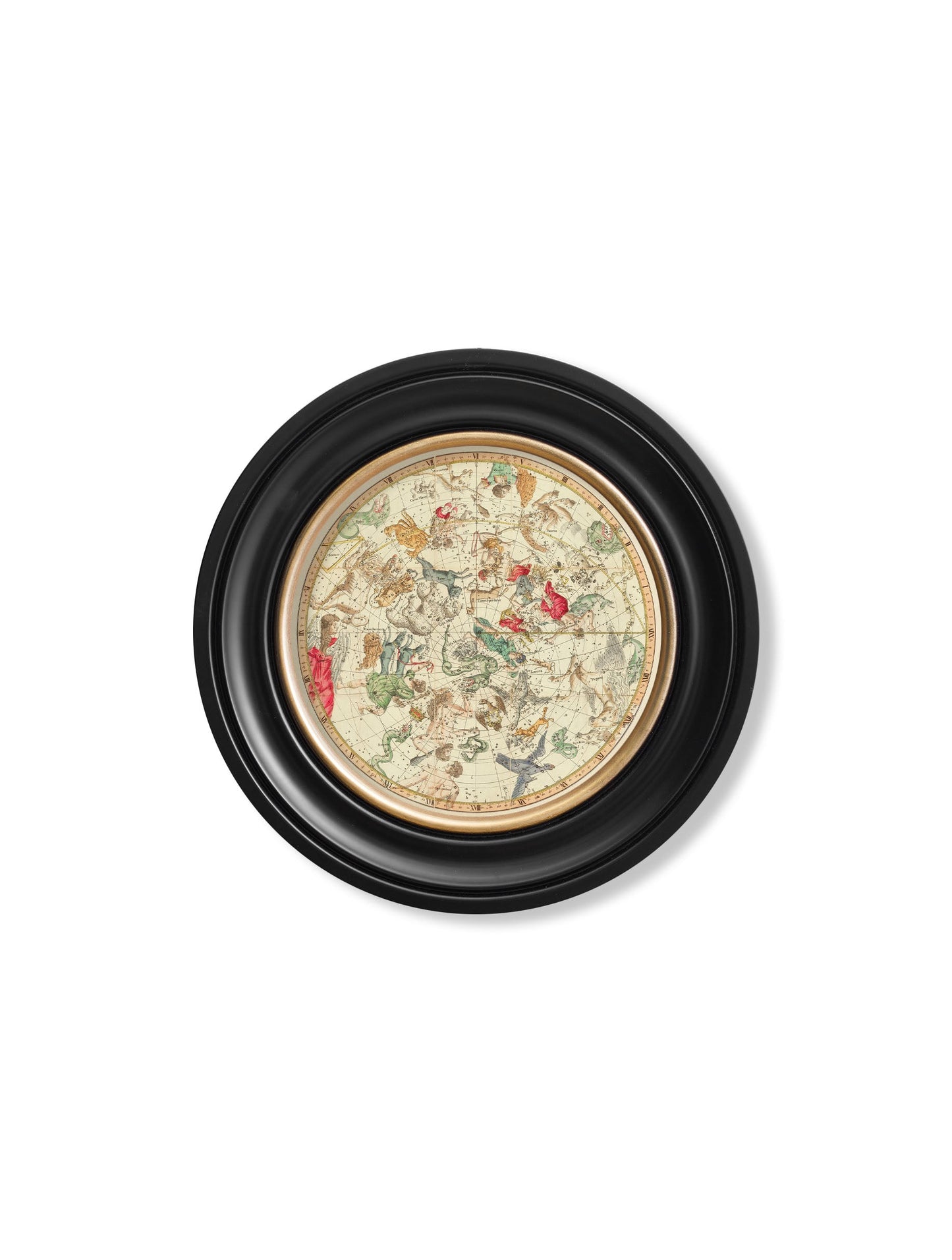 c.1820 Map of Constellations – Round Frame styled view – Leya Buster Interiors