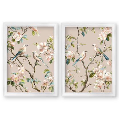 Blossom Songbirds – White Hurstwood Frame detail – Leya Buster Interiors