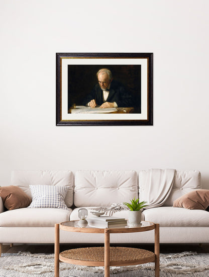 c.1882 The Writing Master – Thomas Eakins – framed wall art at Leya Buster Interiors