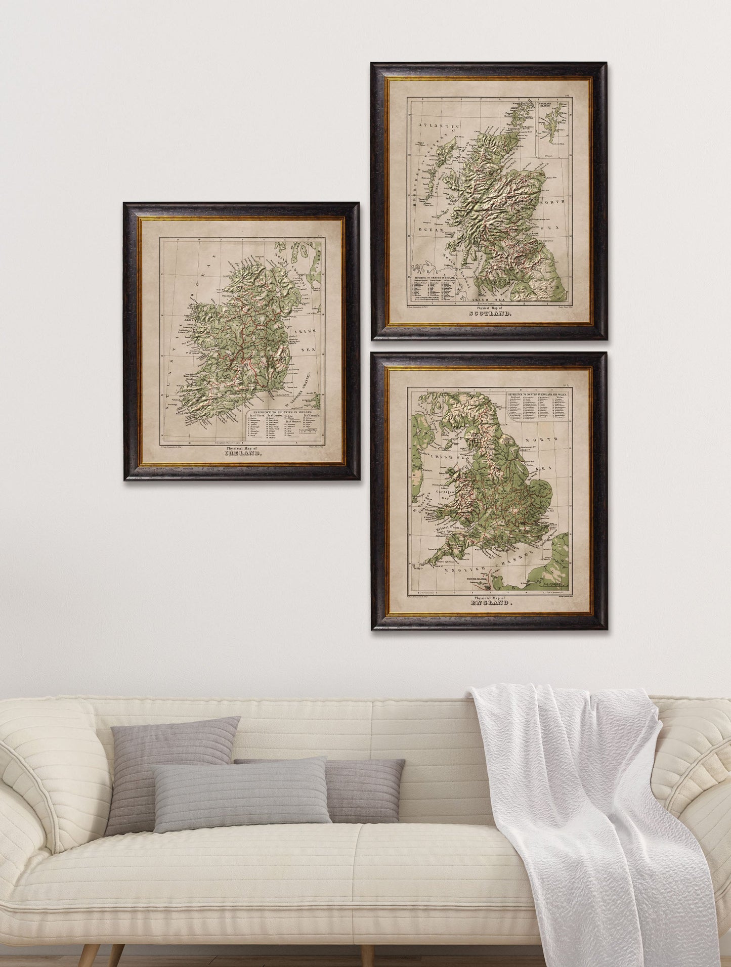 c.1880 Maps of The United Kingdom & Ireland – framed wall art at Leya Buster Interiors