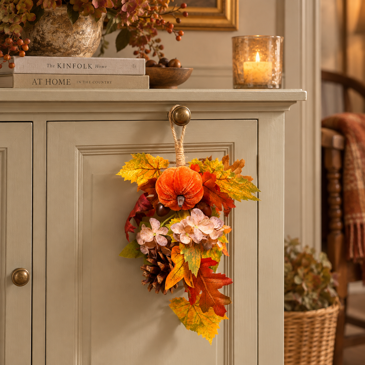 Autumn Glow Swag with rust, amber and golden autumn foliage