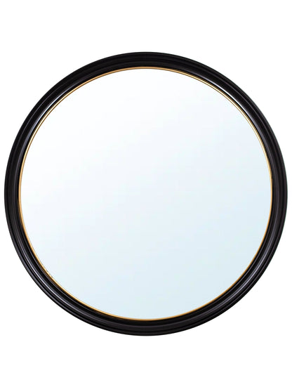 Round Mirror – Black and Gold styled view – Leya Buster Interiors