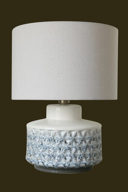 White Emmy Table Lamp – scented candle at Leya Buster Interiors