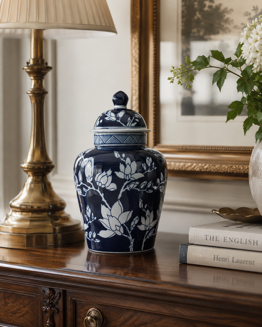 Blue Magnolia Ginger Jar