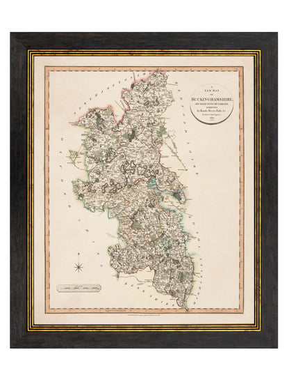 c.1806 County Maps of England – framed wall art at Leya Buster Interiors