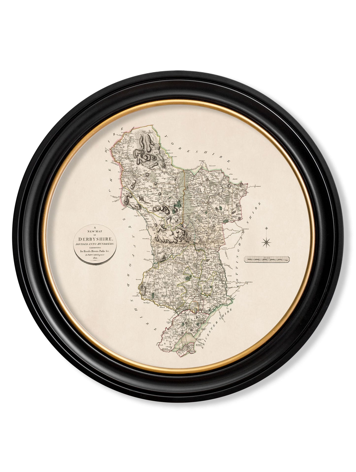 c.1806 County Maps of England – Round styled view – Leya Buster Interiors