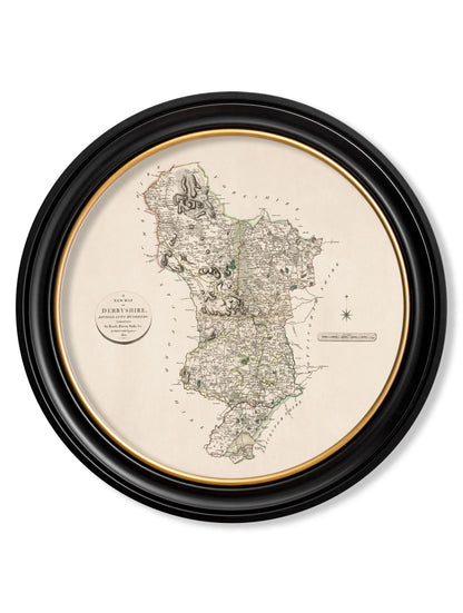 c.1806 County Maps of England – Round styled view – Leya Buster Interiors