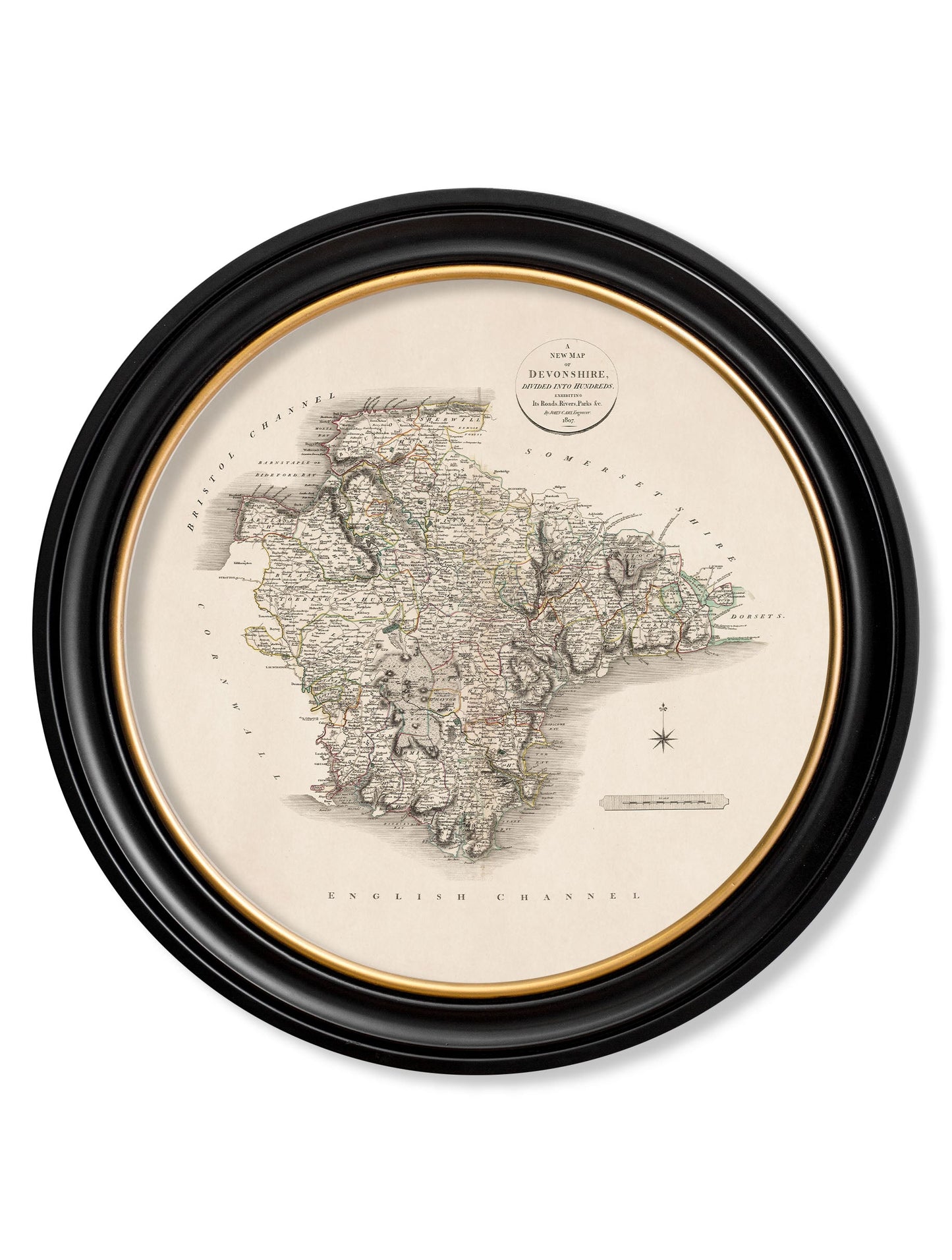 c.1806 County Maps of England – Round styled view – Leya Buster Interiors