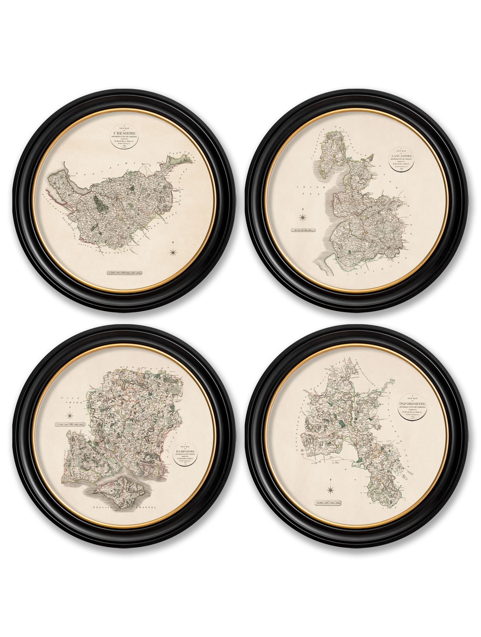 c.1806 County Maps of England – Round detail – Leya Buster Interiors