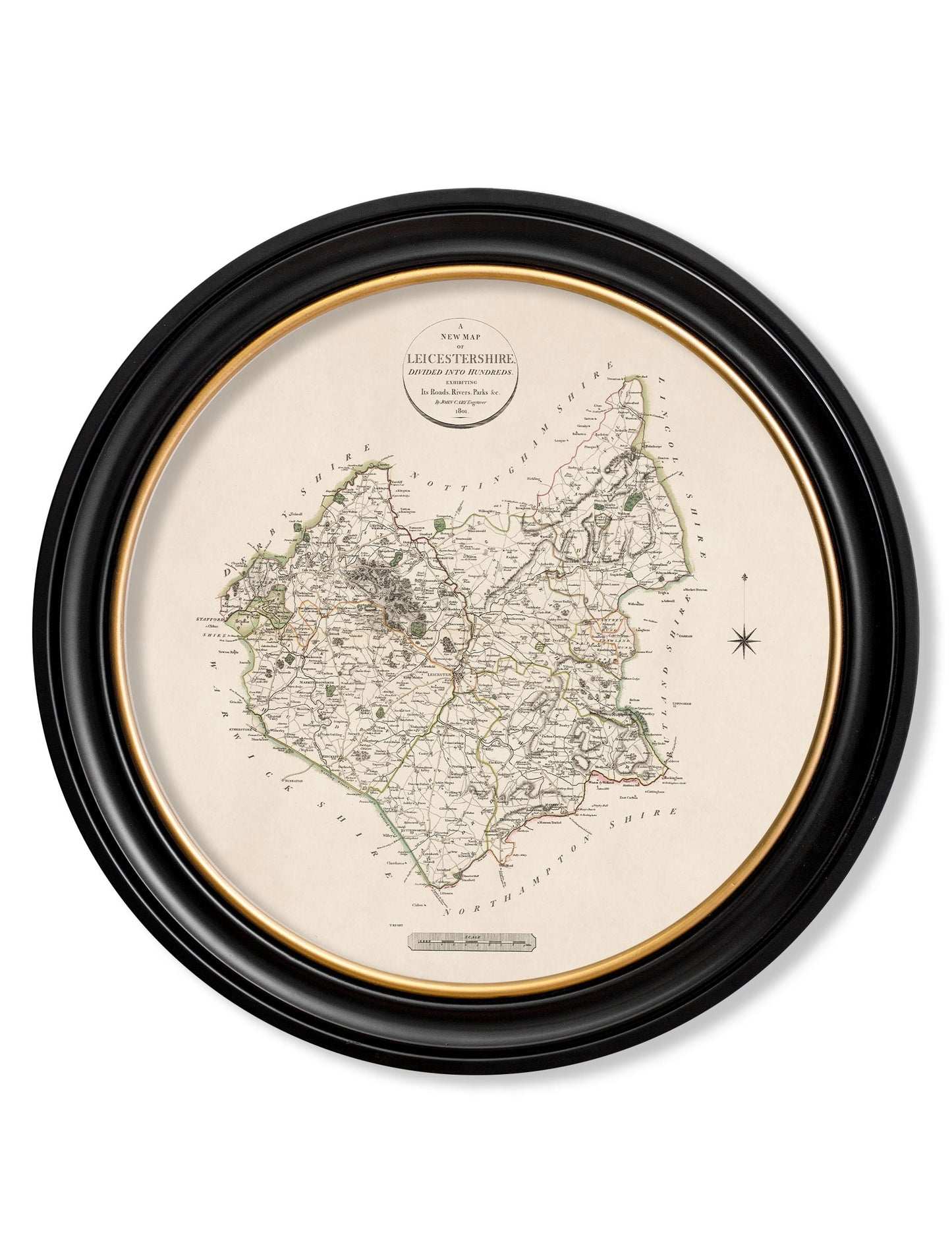 c.1806 County Maps of England – Round styled view – Leya Buster Interiors