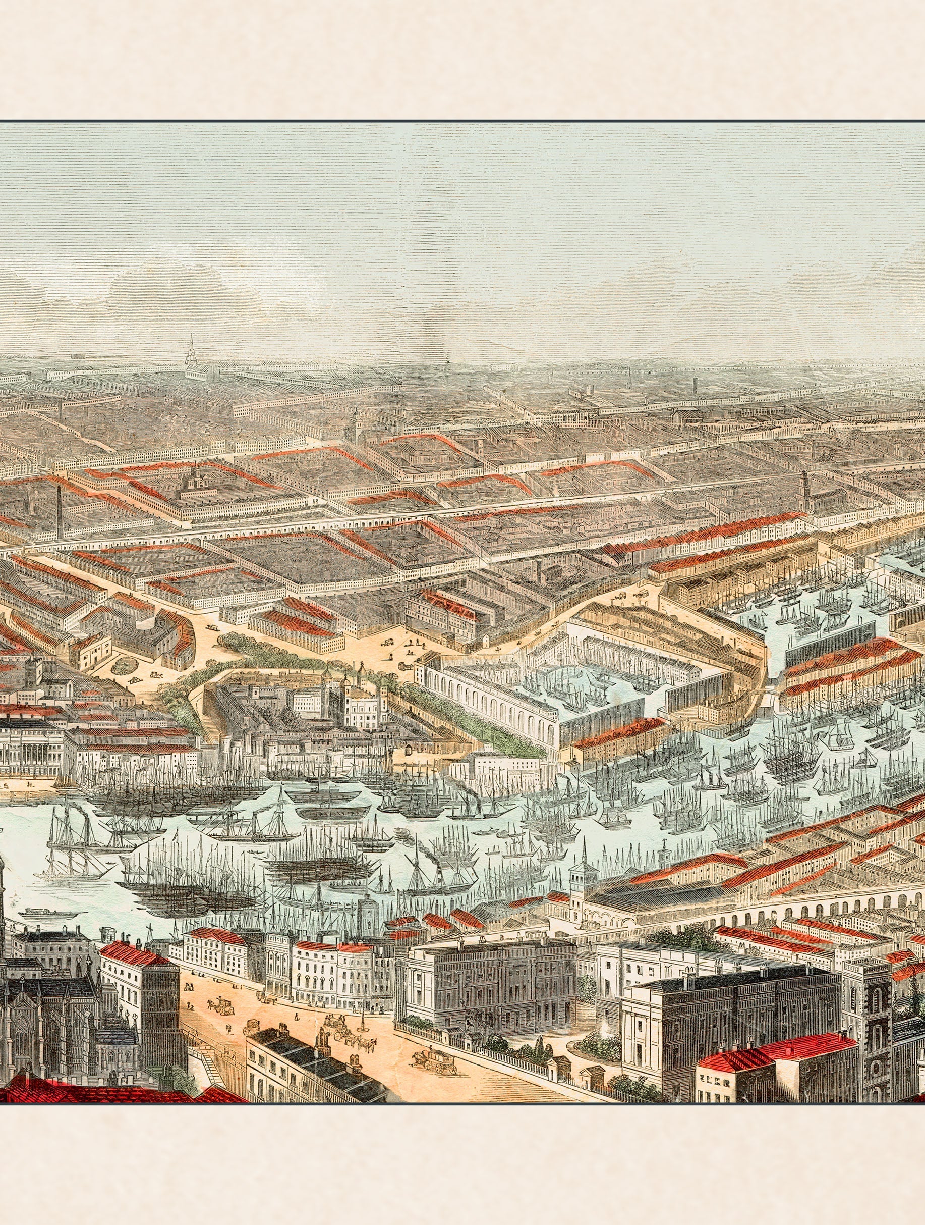 c.1845 Panoramic View of London and the River Thames styled view – Leya Buster Interiors