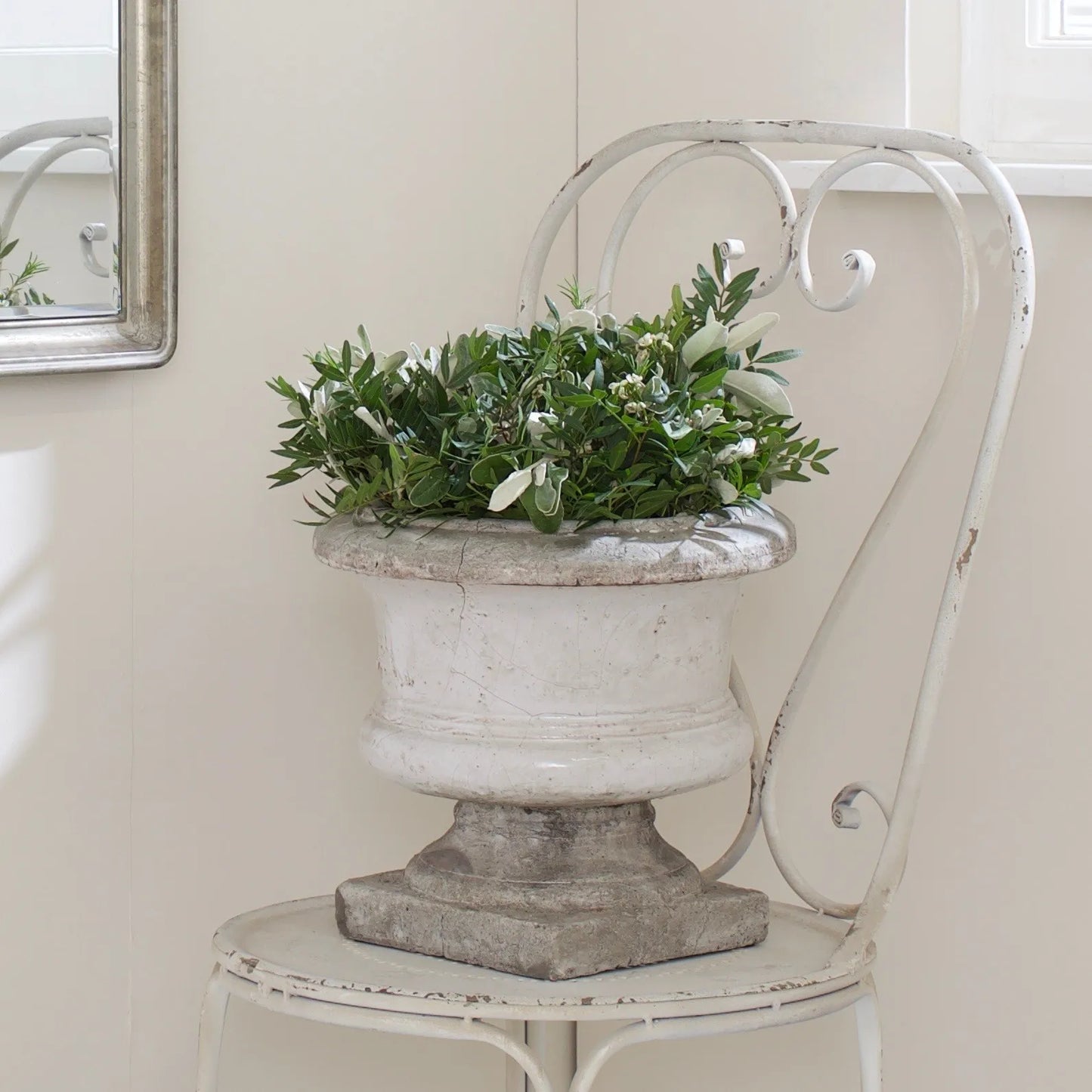 Large Rustic Square Footed Vase