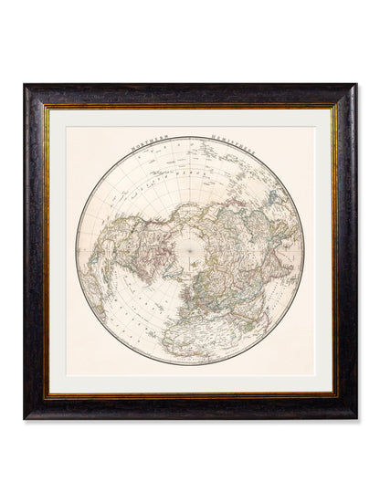 c.1838 World Map Hemispheres styled view – Leya Buster Interiors
