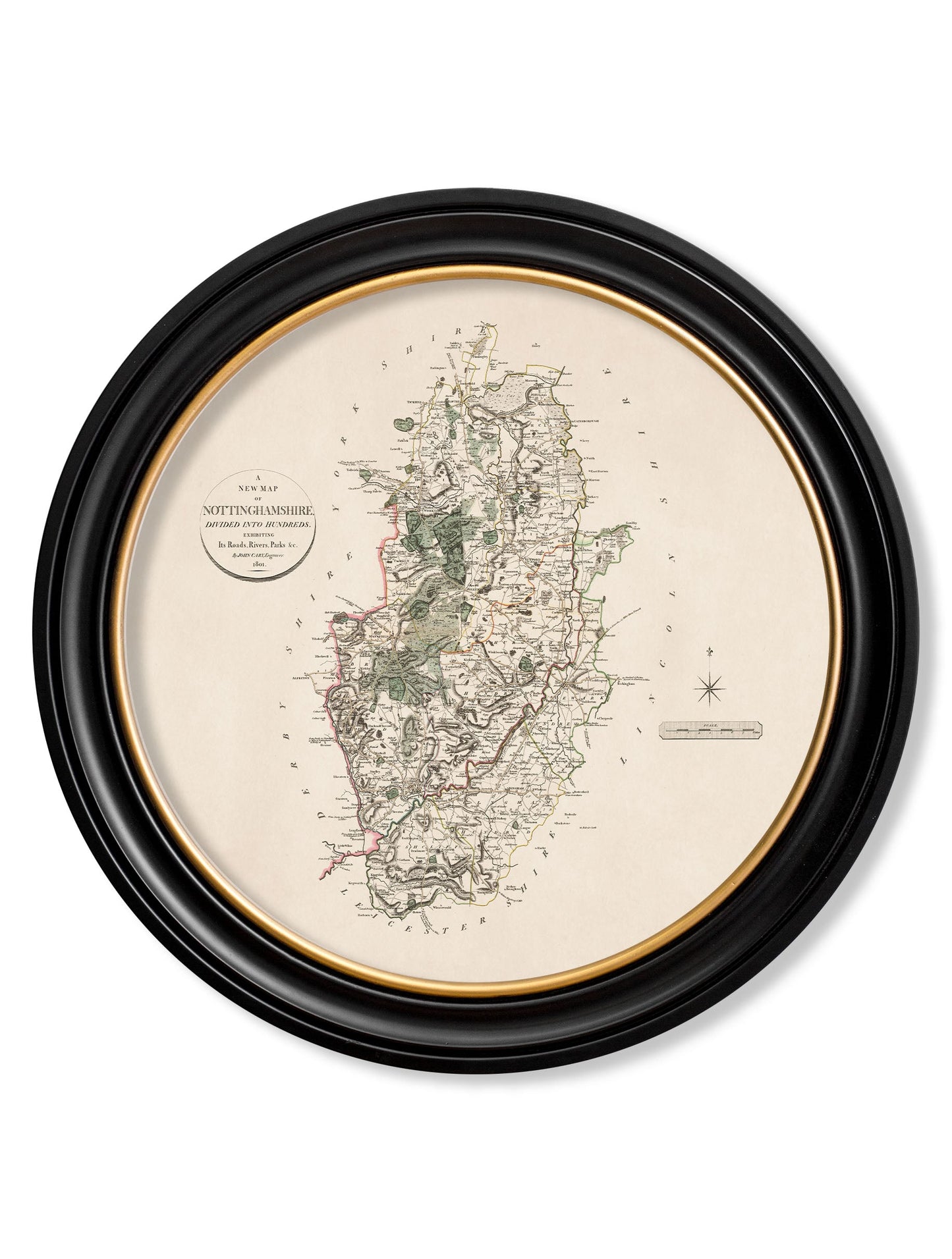 c.1806 County Maps of England – Round styled view – Leya Buster Interiors