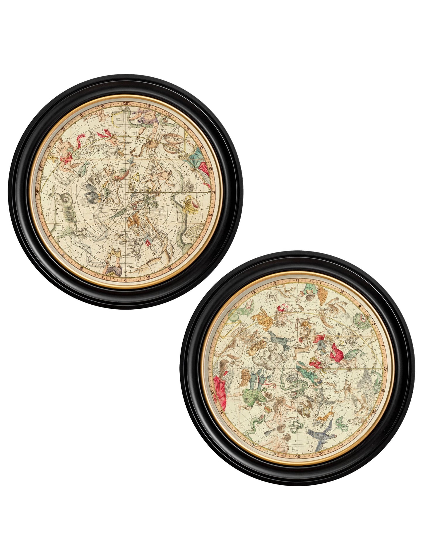 c.1820 Map of Constellations – Round Frame detail – Leya Buster Interiors