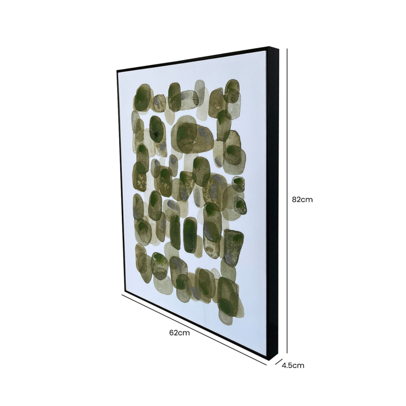 Green Framed Abstract Pattern Canvas