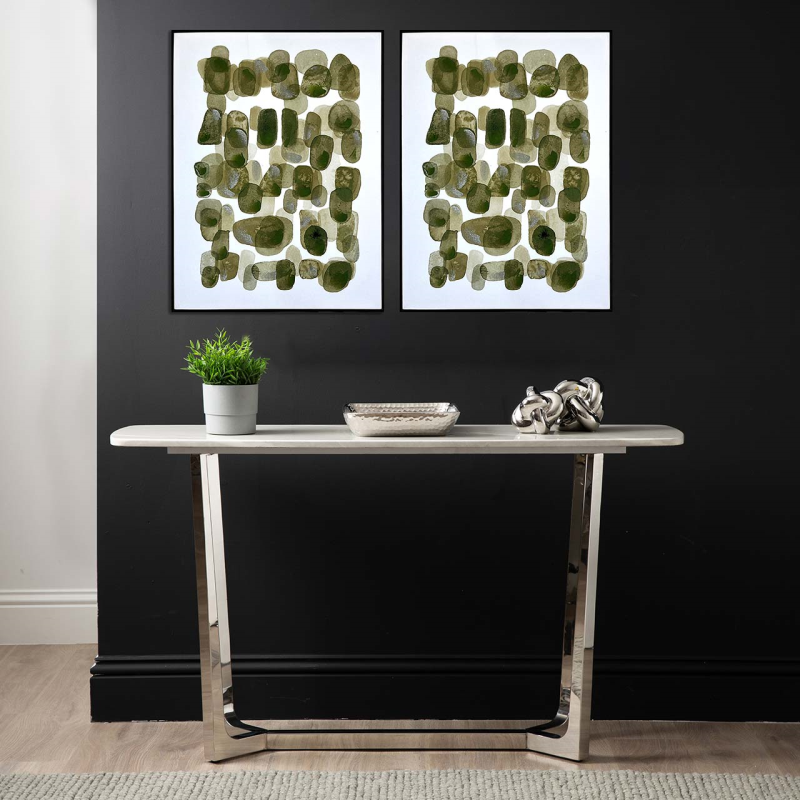 Green Framed Abstract Pattern Canvas