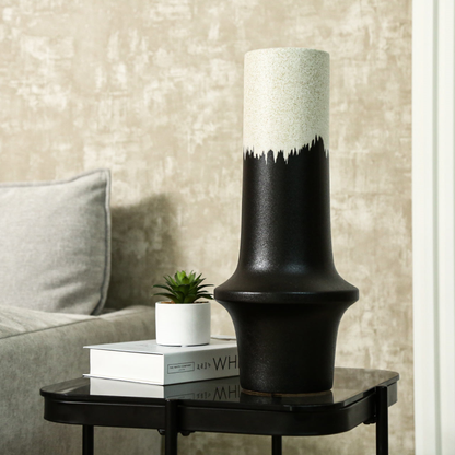 Sable Ridge Ceramic Vase styled view – Leya Buster Interiors