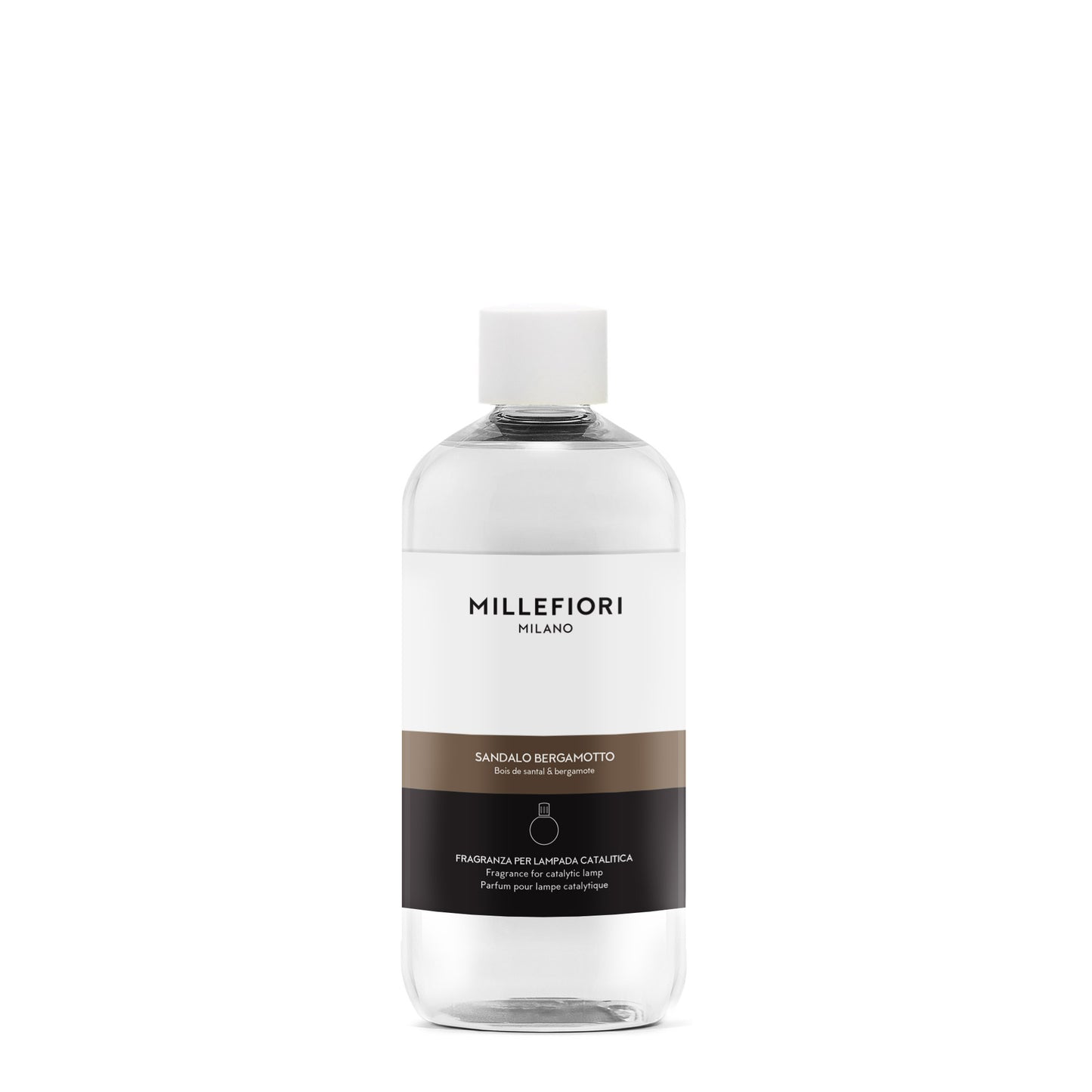 Millefiori Sandalo Bergamotto Lamp Fragrance 500ml refill bottle